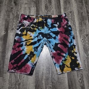 Rock Revival Red and Black Jean Shorts